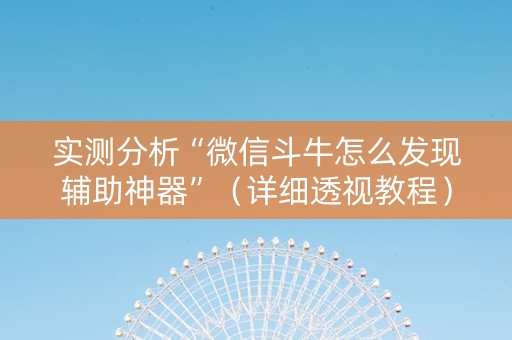 实测分析“微信斗牛怎么发现辅助神器”（详细透视教程）-哔哩哔哩