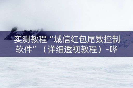 实测教程“城信红包尾数控制软件”（详细透视教程）-哔哩哔哩