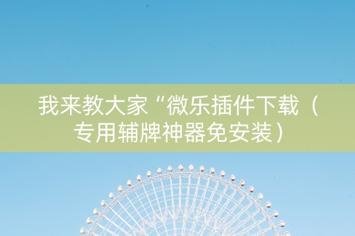 我来教大家“微乐插件下载（专用辅牌神器免安装）