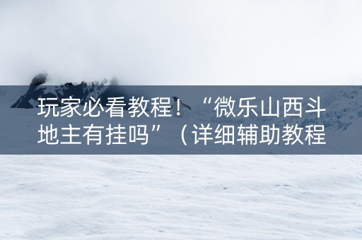 玩家必看教程！“微乐山西斗地主有挂吗”（详细辅助教程）-哔哩哔哩