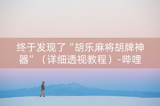 终于发现了“胡乐麻将胡牌神器”（详细透视教程）-哔哩哔哩