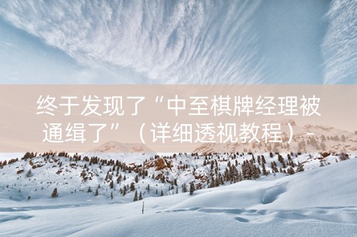 终于发现了“中至棋牌经理被通缉了”（详细透视教程）-哔哩哔哩