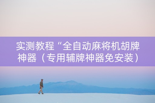 实测教程“全自动麻将机胡牌神器（专用辅牌神器免安装）