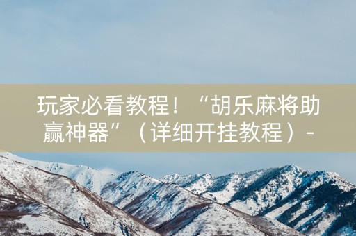 玩家必看教程！“胡乐麻将助赢神器”（详细开挂教程）-哔哩哔哩