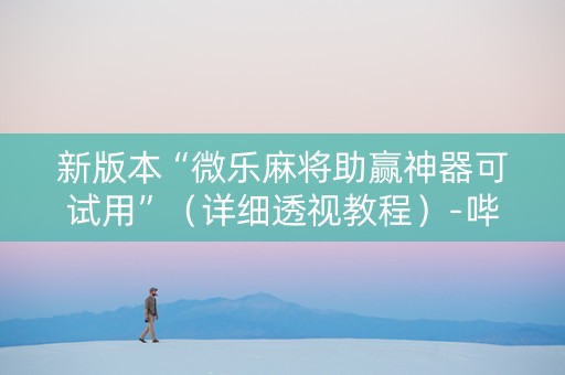 新版本“微乐麻将助赢神器可试用”（详细透视教程）-哔哩哔哩