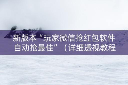 新版本“玩家微信抢红包软件自动抢最佳”（详细透视教程）-哔哩哔哩