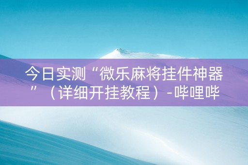 今日实测“微乐麻将挂件神器”（详细开挂教程）-哔哩哔哩