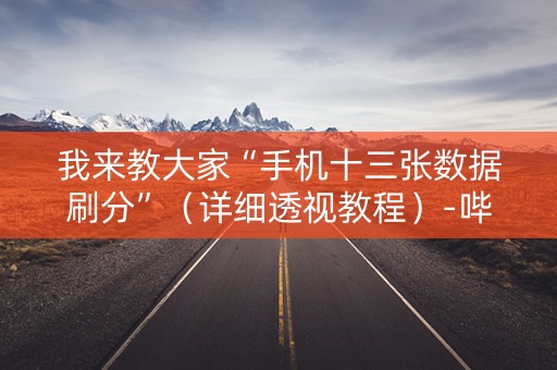 我来教大家“手机十三张数据刷分”（详细透视教程）-哔哩哔哩
