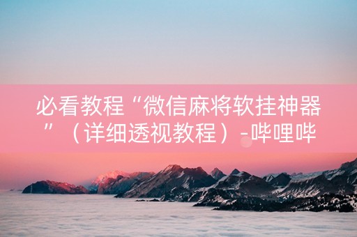 必看教程“微信麻将软挂神器”（详细透视教程）-哔哩哔哩