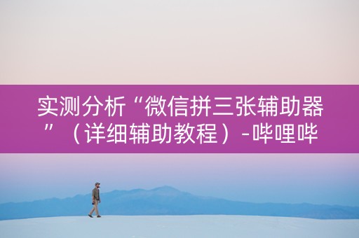 实测分析“微信拼三张辅助器”（详细辅助教程）-哔哩哔哩