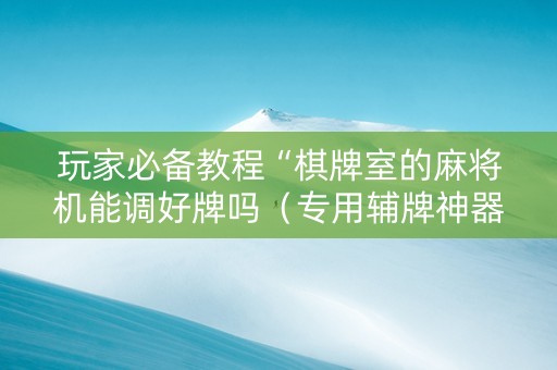 玩家必备教程“棋牌室的麻将机能调好牌吗（专用辅牌神器免安装）