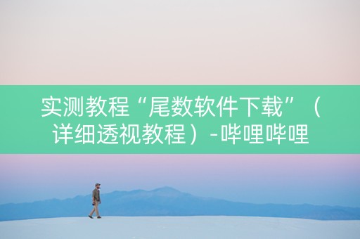 实测教程“尾数软件下载”（详细透视教程）-哔哩哔哩