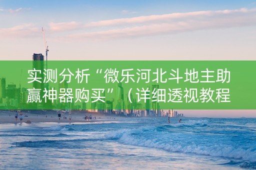 实测分析“微乐河北斗地主助赢神器购买”（详细透视教程）-哔哩哔哩
