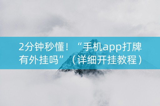 2分钟秒懂！“手机app打牌有外挂吗”（详细开挂教程）-哔哩哔哩