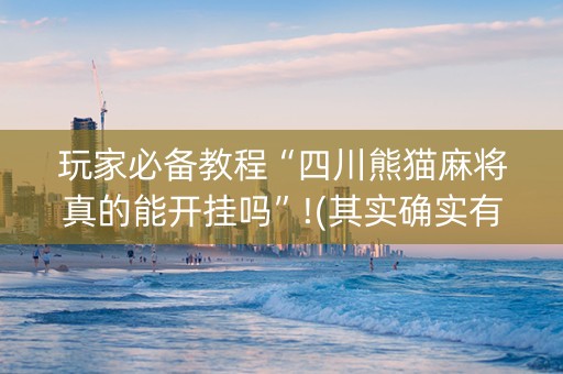 玩家必备教程“四川熊猫麻将真的能开挂吗”!(其实确实有挂)-知乎