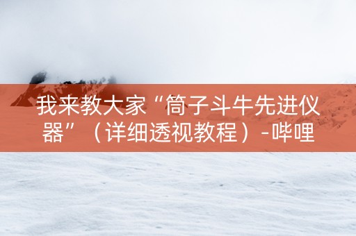 我来教大家“筒子斗牛先进仪器”（详细透视教程）-哔哩哔哩