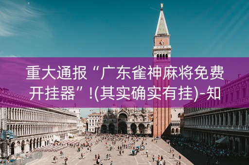 重大通报“广东雀神麻将免费开挂器”!(其实确实有挂)-知乎