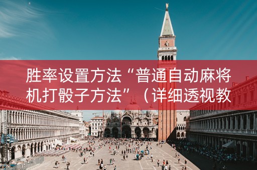 胜率设置方法“普通自动麻将机打骰子方法”（详细透视教程）-哔哩哔哩