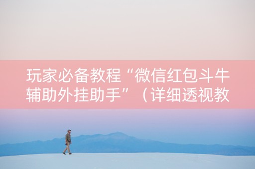 玩家必备教程“微信红包斗牛辅助外挂助手”（详细透视教程）-哔哩哔哩