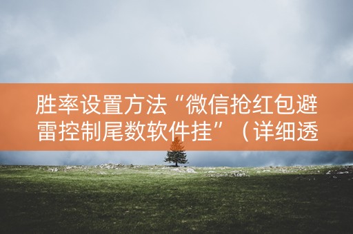 胜率设置方法“微信抢红包避雷控制尾数软件挂”（详细透视教程）-哔哩哔哩