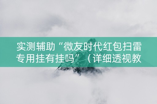 实测辅助“微友时代红包扫雷专用挂有挂吗”（详细透视教程）-哔哩哔哩