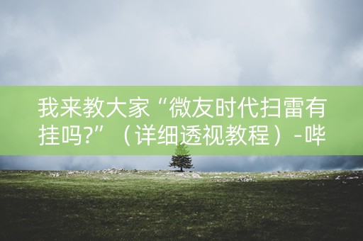 我来教大家“微友时代扫雷有挂吗?”（详细透视教程）-哔哩哔哩