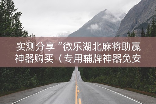 实测分享“微乐湖北麻将助赢神器购买（专用辅牌神器免安装）