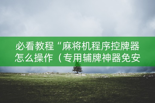 必看教程“麻将机程序控牌器怎么操作（专用辅牌神器免安装）