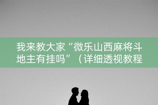 我来教大家“微乐山西麻将斗地主有挂吗”（详细透视教程）-哔哩哔哩