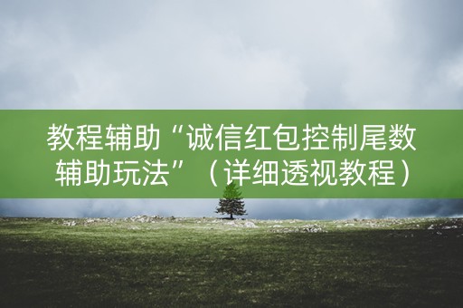 教程辅助“诚信红包控制尾数辅助玩法”（详细透视教程）-哔哩哔哩