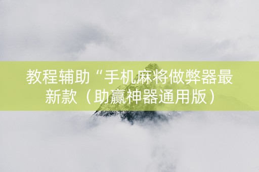 教程辅助“手机麻将做弊器最新款（助赢神器通用版）