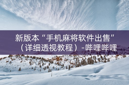新版本“手机麻将软件出售”（详细透视教程）-哔哩哔哩