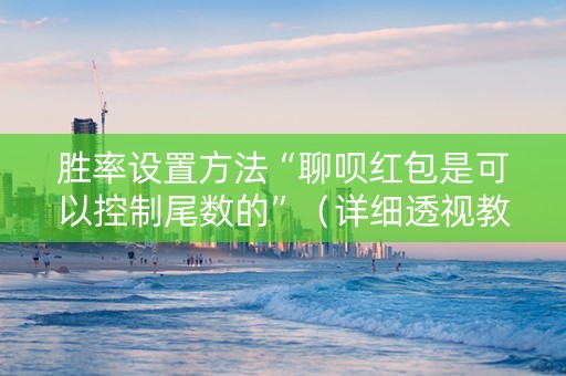 胜率设置方法“聊呗红包是可以控制尾数的”（详细透视教程）-哔哩哔哩