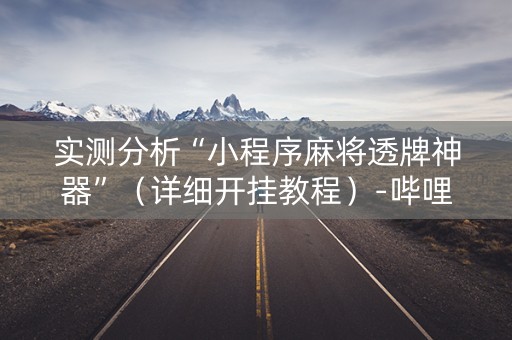 实测分析“小程序麻将透牌神器”（详细开挂教程）-哔哩哔哩