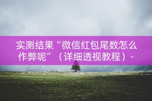 实测结果“微信红包尾数怎么作弊呢”（详细透视教程）-哔哩哔哩