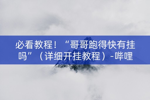 必看教程！“哥哥跑得快有挂吗”（详细开挂教程）-哔哩哔哩
