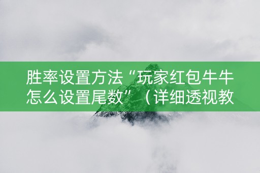 胜率设置方法“玩家红包牛牛怎么设置尾数”（详细透视教程）-哔哩哔哩