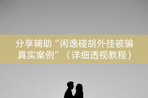分享辅助“闲逸碰胡外挂被骗真实案例”（详细透视教程）-哔哩哔哩