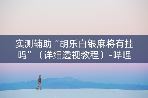 实测辅助“胡乐白银麻将有挂吗”（详细透视教程）-哔哩哔哩