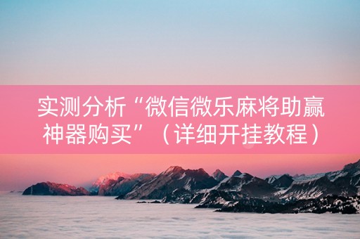 实测分析“微信微乐麻将助赢神器购买”（详细开挂教程）-哔哩哔哩