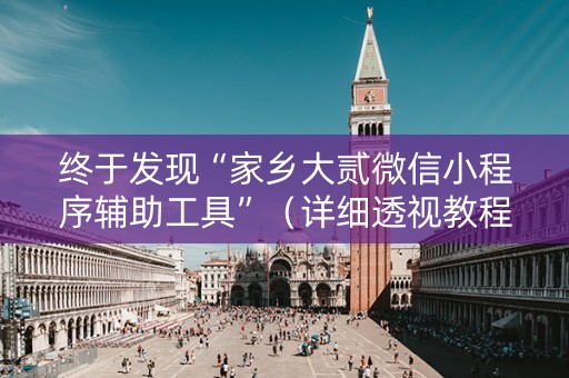 终于发现“家乡大贰微信小程序辅助工具”（详细透视教程）-哔哩哔哩