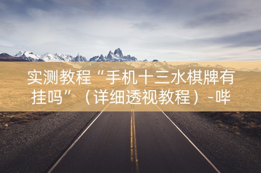 实测教程“手机十三水棋牌有挂吗”（详细透视教程）-哔哩哔哩