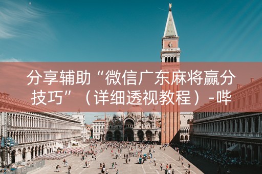 分享辅助“微信广东麻将赢分技巧”（详细透视教程）-哔哩哔哩