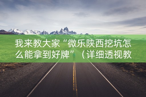 我来教大家“微乐陕西挖坑怎么能拿到好牌”（详细透视教程）-哔哩哔哩