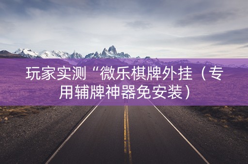 玩家实测“微乐棋牌外挂（专用辅牌神器免安装）