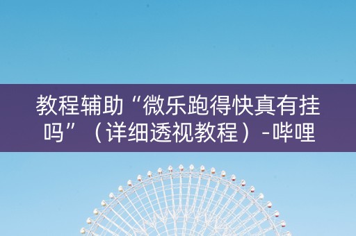 教程辅助“微乐跑得快真有挂吗”（详细透视教程）-哔哩哔哩