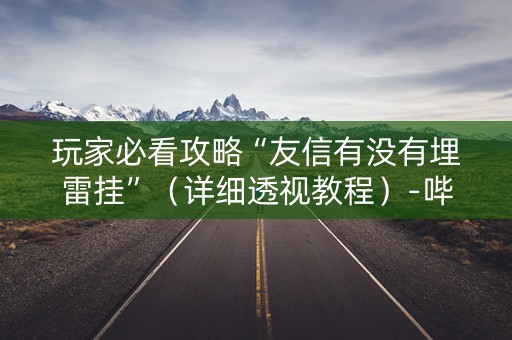 玩家必看攻略“友信有没有埋雷挂”（详细透视教程）-哔哩哔哩