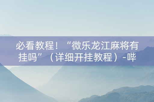 必看教程！“微乐龙江麻将有挂吗”（详细开挂教程）-哔哩哔哩