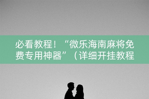 必看教程！“微乐海南麻将免费专用神器”（详细开挂教程）-哔哩哔哩