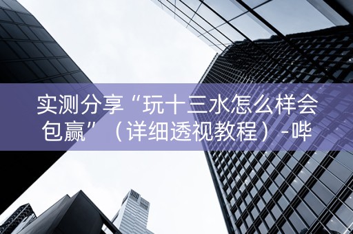 实测分享“玩十三水怎么样会包赢”（详细透视教程）-哔哩哔哩